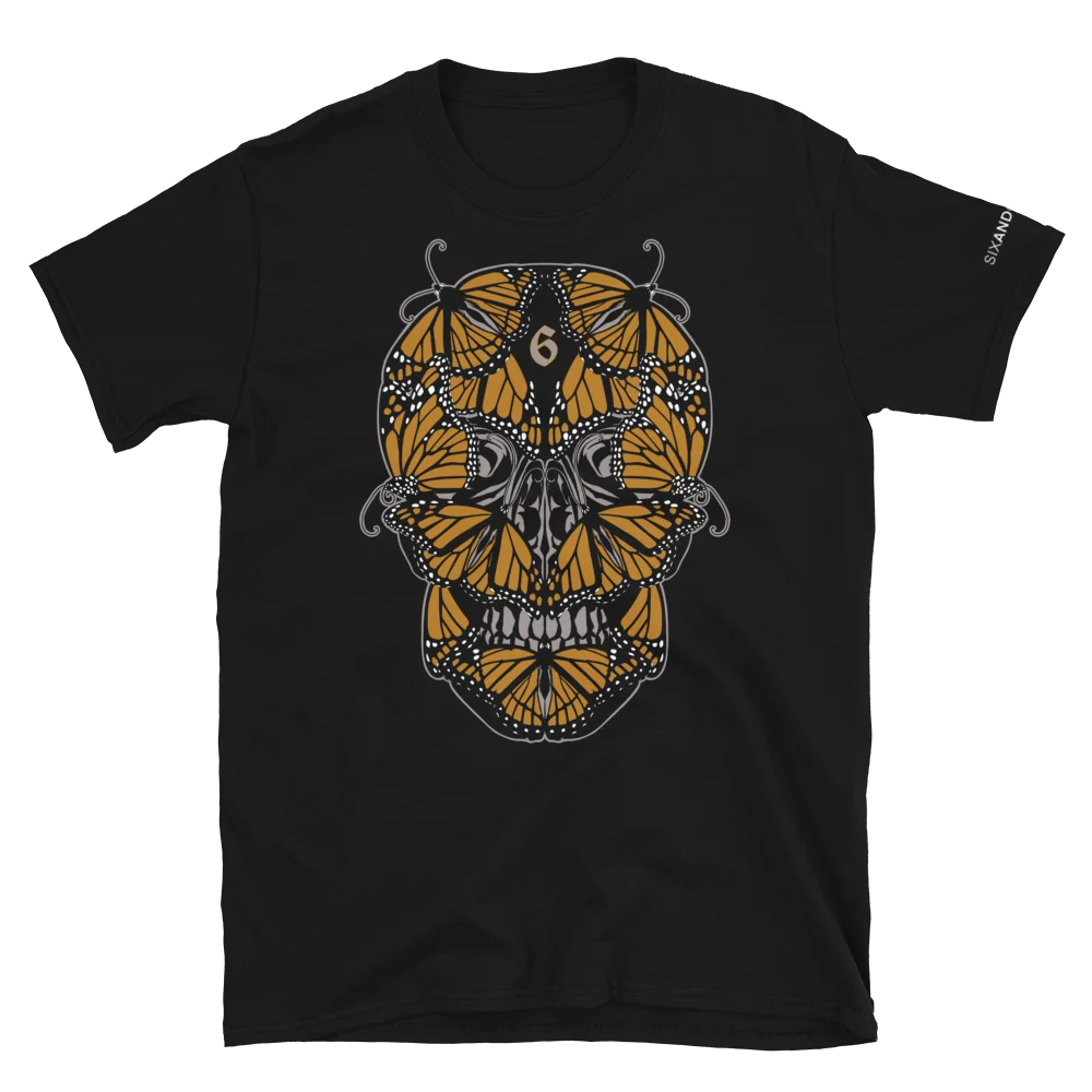 Black Butterfly Skull short sleeve T shirt
